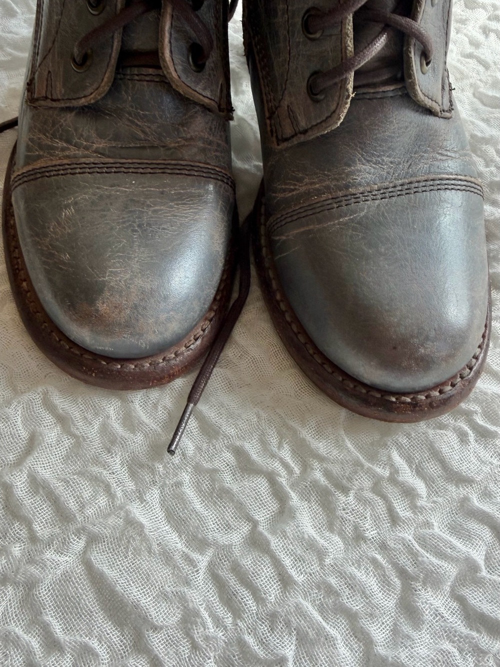 Bed Stu Judgement Lace Up Heeled Boots Grey Size 6.5 - Picture 11 of 13